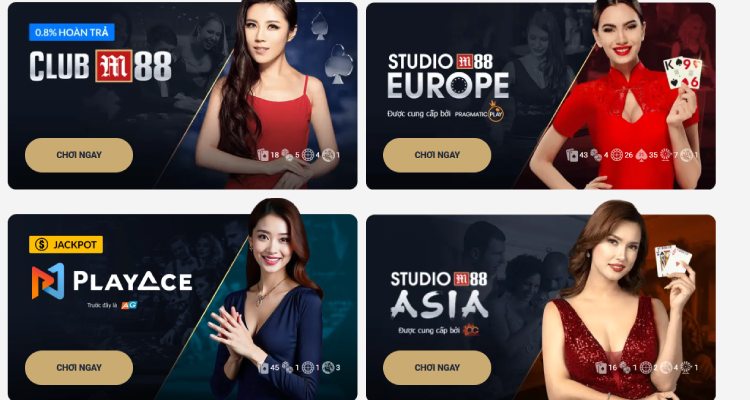 các sảnh casino M88